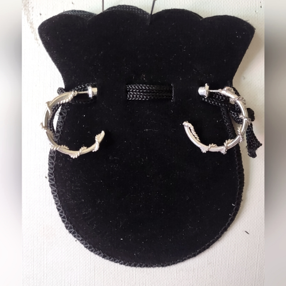 Silvertone hoop earrings